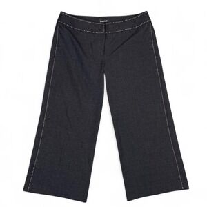 Y2K Bebe low rise gaucho pants with pink pinstripe detail